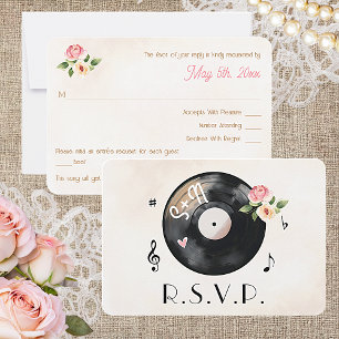 Carte RSVP de mariage pour le vinyle floral d'aqua