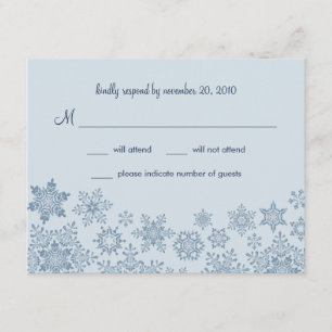 Carte RSVP de mariage pour les flocons de neige en