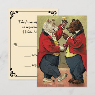 Carte RSVP de mariage pour les ours de danse victo