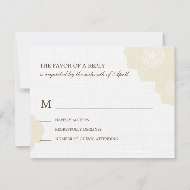Carte RSVP de mariage pour les pavots modernes - a (Devant)