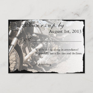 Carte RSVP de mariage pour moto personnalisée