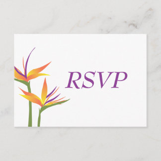 Carte RSVP de mariage pour oiseaux de paradis