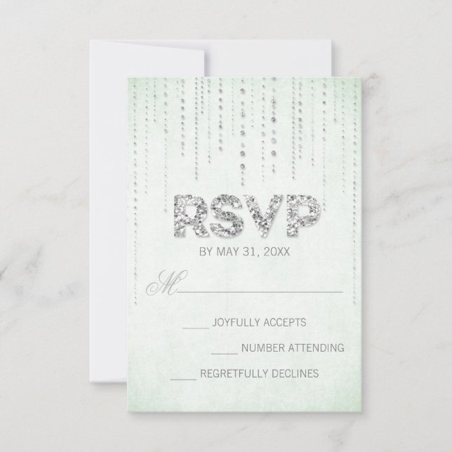 Carte RSVP de mariage pour Parties scintillant de  (Devant)