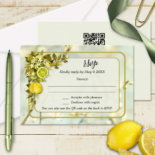 Carte RSVP de mariage pour verger d'agrumes d'aqua