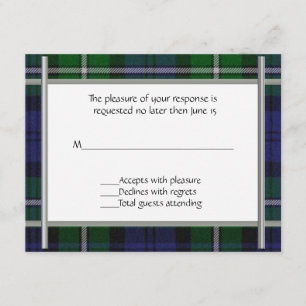 Carte RSVP de mariage prévue