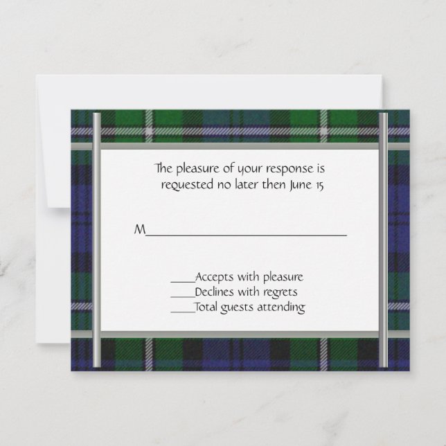 Carte RSVP de mariage prévue (Devant)