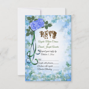 Carte RSVP de mariage Printemps Rose