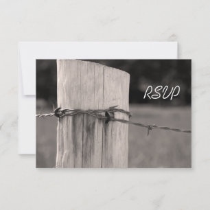 Carte RSVP de mariage Ranch Post-Pays de clôture r