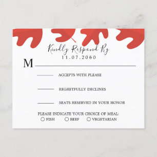 Carte RSVP de mariage Red Maple Leaf