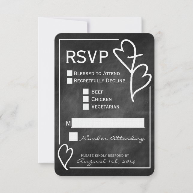 Carte RSVP de mariage religieux croisé de deux coe (Devant)