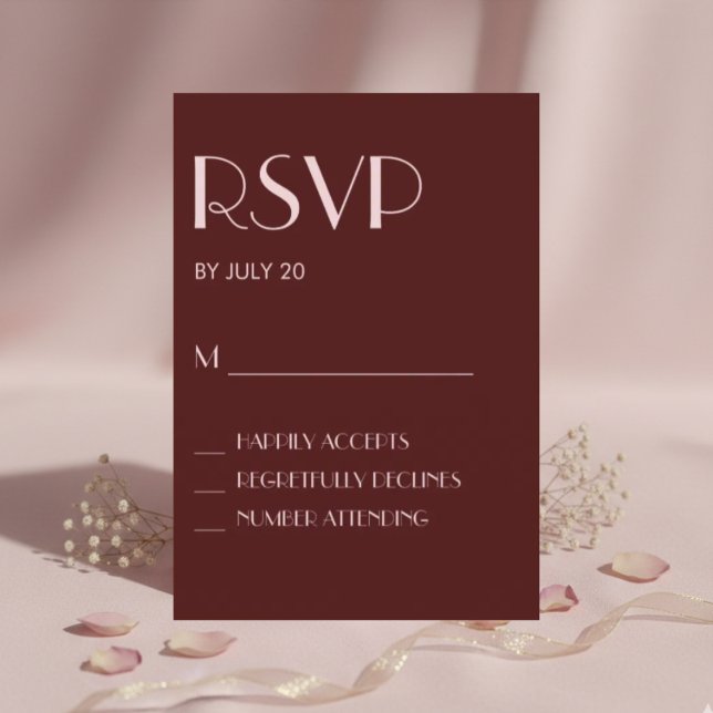 Carte rsvp de mariage rose pâle (Créateur téléchargé)