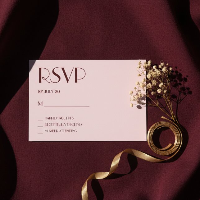 Carte rsvp de mariage rose pâle (Créateur téléchargé)