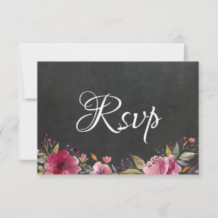 Carte Rsvp de mariage rose rose floral