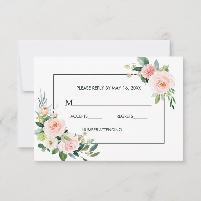 Carte RSVP de mariage rose vif (Devant)