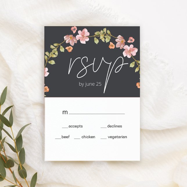 Carte RSVP de mariage rose violet Dusty (Créateur téléchargé)