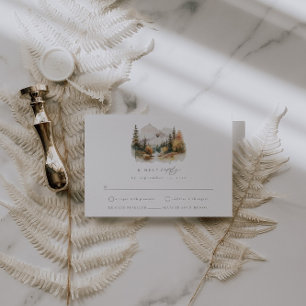 Carte RSVP de mariage RSVP Rustic Watercolor