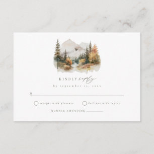 Carte RSVP de mariage RSVP Rustic Watercolor