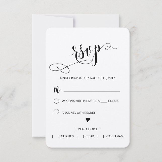 Carte RSVP de mariage rustique (Devant)