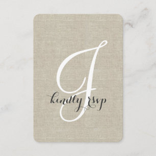 Carte RSVP de mariage rustique Linen
