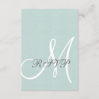 Carte RSVP de mariage rustique Mint Green Linen