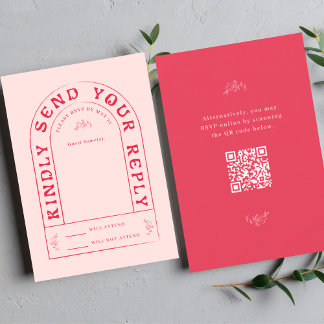 Carte RSVP de mariage San Miguel avec code QR