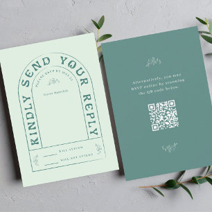 Carte RSVP de mariage San Miguel avec code QR