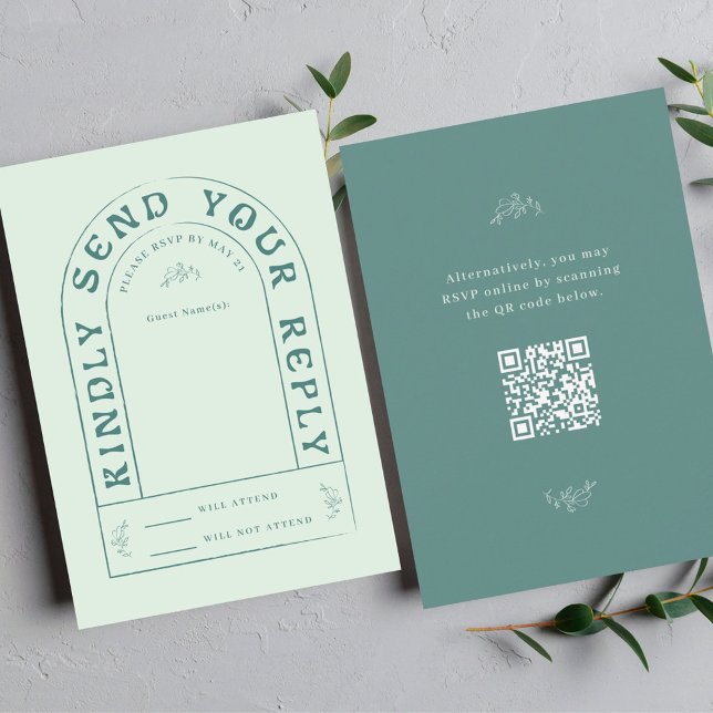 Carte RSVP de mariage San Miguel avec code QR (Créateur téléchargé)