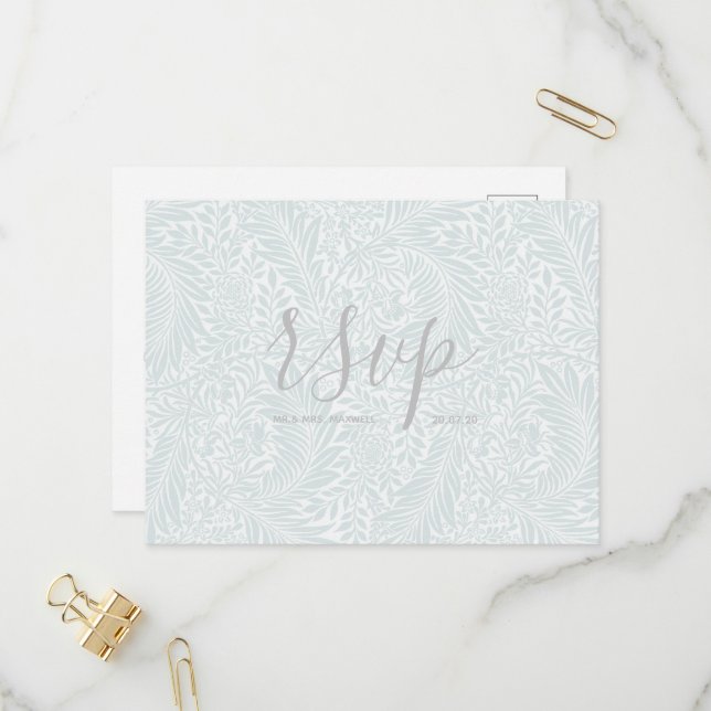 Carte Rsvp de mariage | Script classique floral (Devant/Arrière en situation)