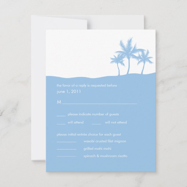 Carte RSVP de mariage Seaside Dreams (Devant)