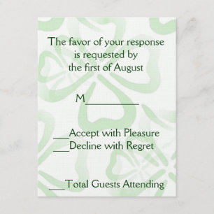 Carte RSVP de mariage Shamrock vert