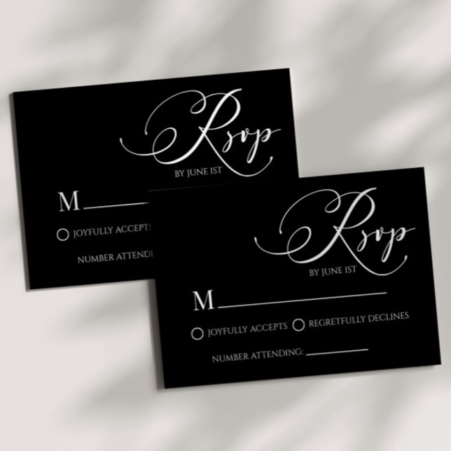 Carte RSVP de mariage simple classique moderne (Créateur téléchargé)