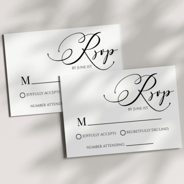 Carte RSVP de mariage simple classique moderne (Créateur téléchargé)
