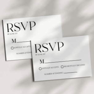 Carte RSVP de mariage simple classique moderne