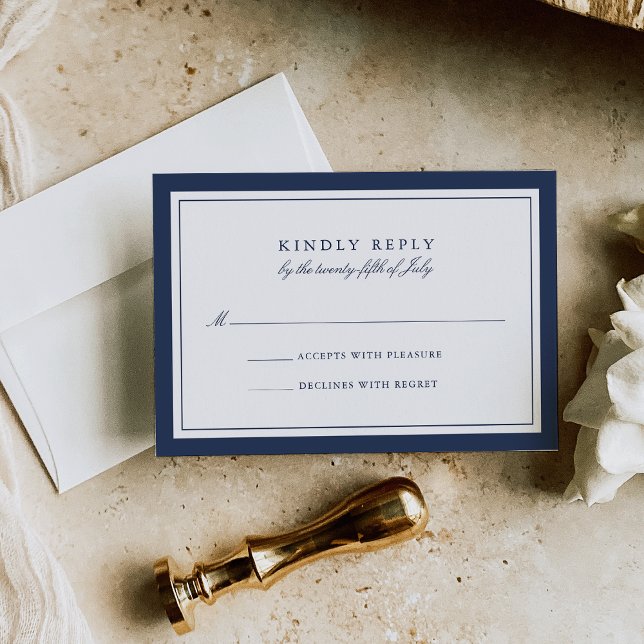 Carte RSVP de mariage simple couleur personnalisée (Créateur téléchargé)