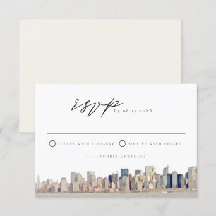 Carte RSVP de mariage Skyline de NEW YORK