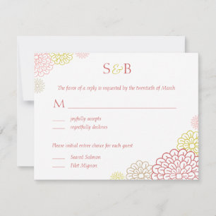 Carte RSVP de mariage Spring Blooms
