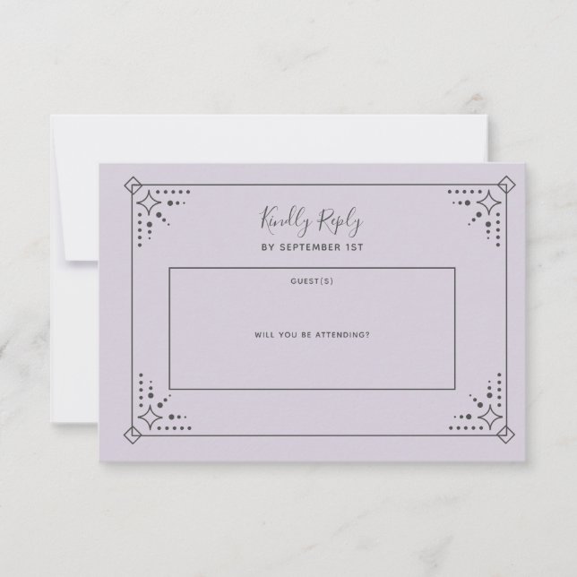Carte RSVP de mariage Stardust (Devant)