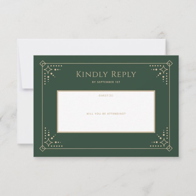 Carte RSVP de mariage Stardust (Devant)