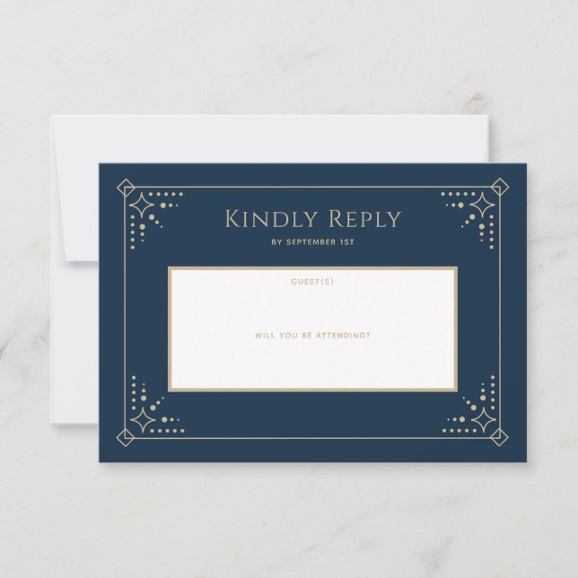 Carte RSVP de mariage Stardust (Devant)