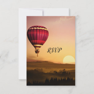 Carte RSVP de mariage Sunset Balloon à air chaud