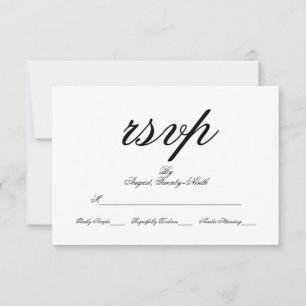 Carte RSVP de mariage Toile & Calligraphie