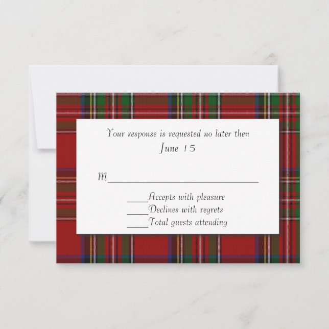 Carte RSVP de mariage traditionnelle de Royal Stew (Devant)