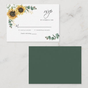 Carte RSVP de mariage végétal de tournesol floral