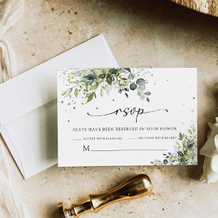 Carte RSVP de mariage vert