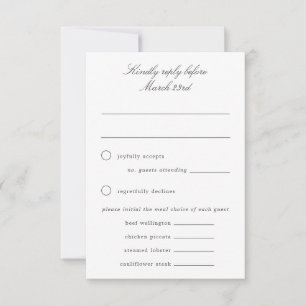 Carte RSVP de mariage vert et blanc