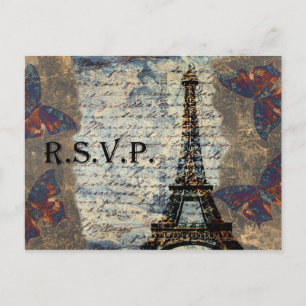 Carte rsvp de mariage vintage