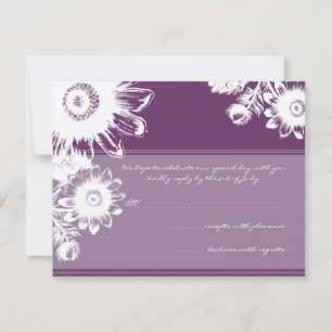 Carte RSVP de mariage Vintage blanc