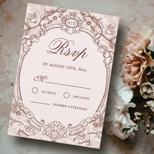 Carte RSVP de mariage Vintage classique (Créateur téléchargé)