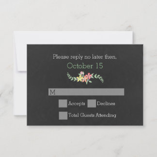 Carte RSVP de mariage Vintage élégant