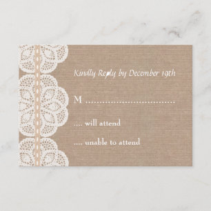 Carte RSVP de mariage Vintage rustique